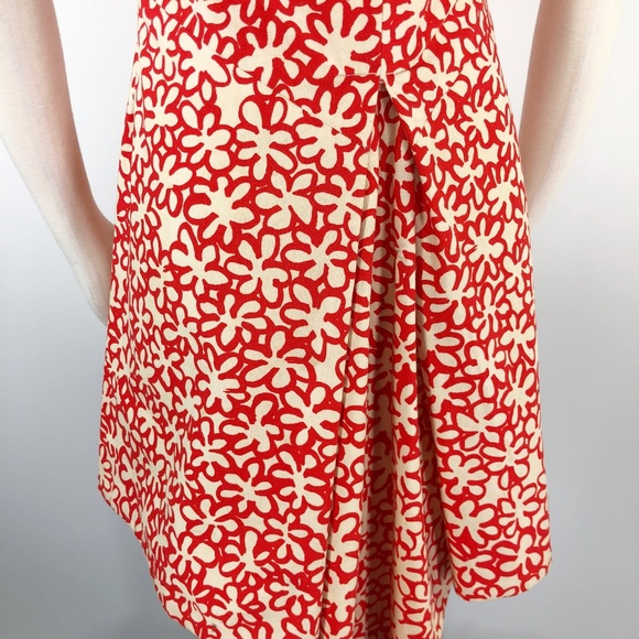 SOLD  RARE Marimekko Floral Red Print Pleat Zipper - Picture 7 of 8